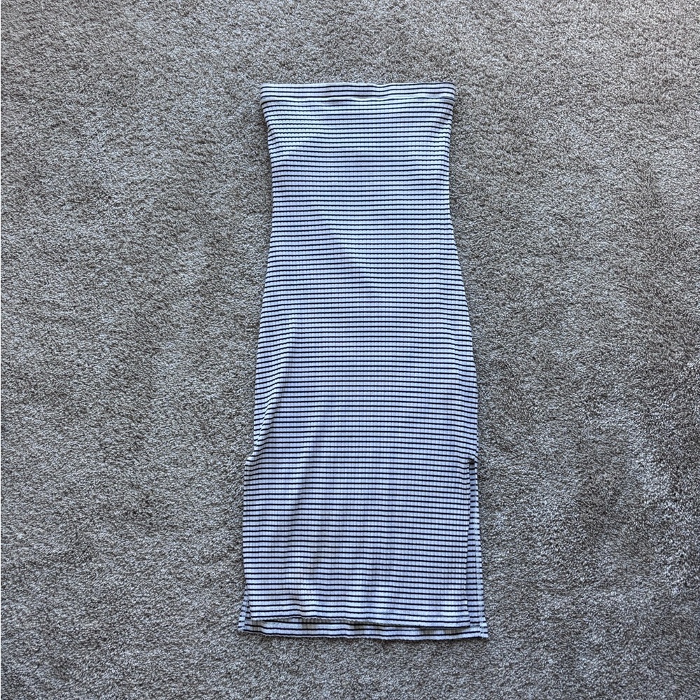 RVCA black and white striped dress
